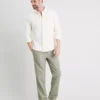 Green Linen-Rich Tapered Pull On Trousers - W36 L30 -The Sleek Ward Sales tuc140392721 Green R Z002A