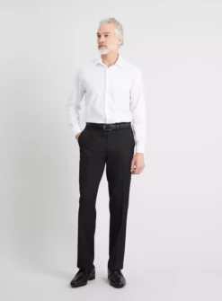Black Tailored Fit Trousers With Stretch W40 L31 -The Sleek Ward Sales tuc140423232 Black R Z002A 1