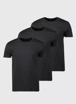 Black Crew Neck T-Shirt 3 Pack XXXL -The Sleek Ward Sales tuc141715667 Black R Z003A