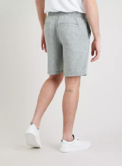 Green Linen-Rich Shorts 50 -The Sleek Ward Sales tuc141845007 Green R Z005A