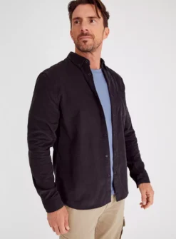 Charcoal Grey Regular Fit Needlecord Shirt XL