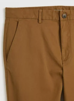 Tan Straight Leg Chino Trousers 30L -The Sleek Ward Sales tuc142707458 Tan R Z004A