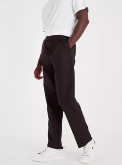 Black Panama Regular Fit Trousers W46 L31 -The Sleek Ward Sales tuc142760881 Black R Z001A