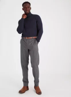 Grey Check Regular Fit Tailored Trousers W44 L29 -The Sleek Ward Sales tuc142841294 Grey R Z002A