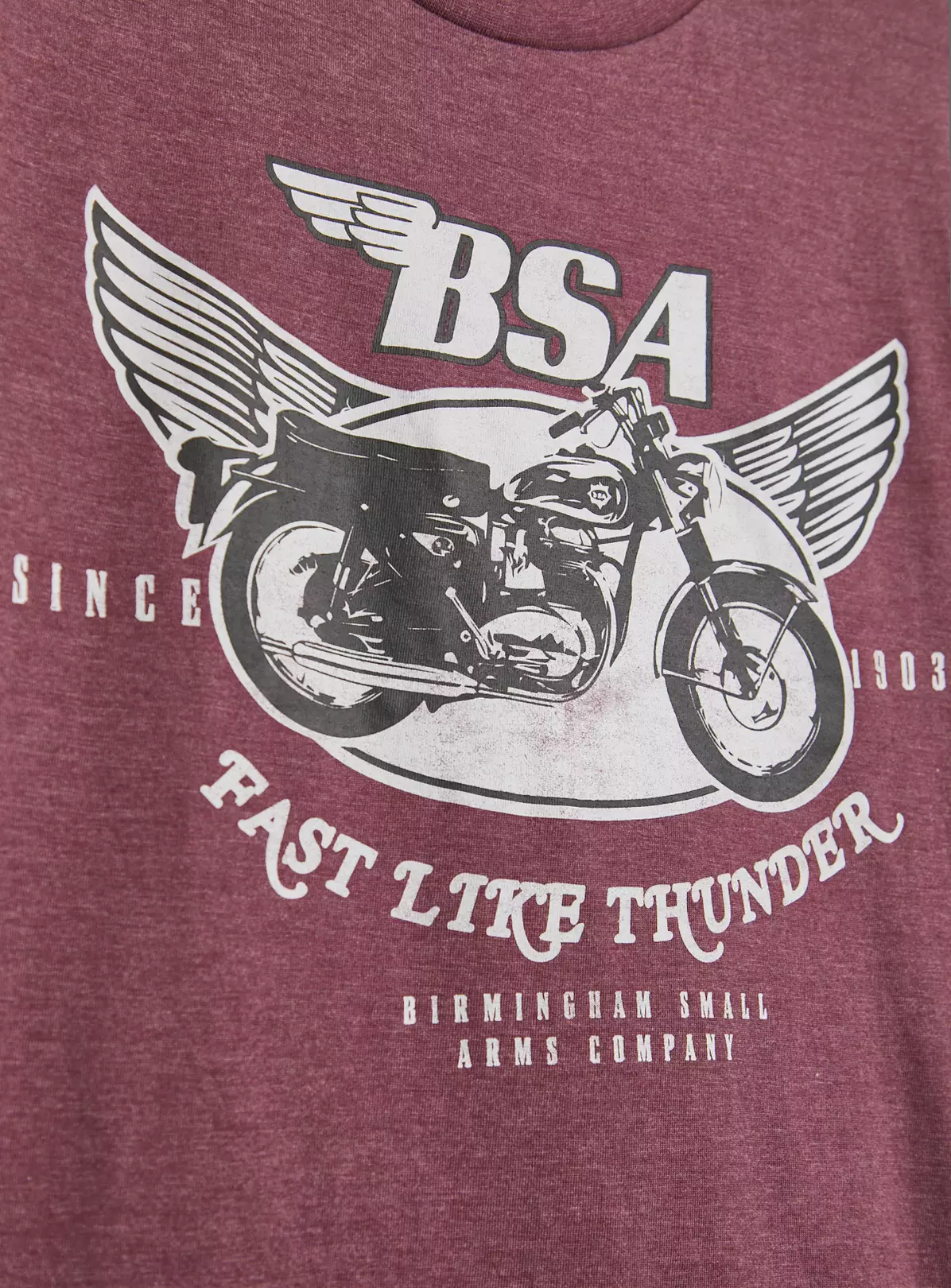 Burgundy BSA Motorbike Graphic T-Shirt XXXL 7 Burgundy BSA Motorbike Graphic T-Shirt XXXL - Image 5