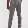 Grey Corduroy Pull On Straight Leg Trousers 40R -The Sleek Ward Sales tuc142997598 Grey R Z001A 1