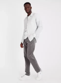 Grey Corduroy Pull On Straight Leg Trousers 36R -The Sleek Ward Sales tuc142997598 Grey R Z002A