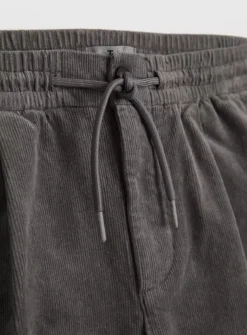 Grey Corduroy Pull On Straight Leg Trousers 36R -The Sleek Ward Sales tuc142997598 Grey R Z004A