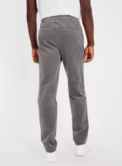 Grey Corduroy Pull On Straight Leg Trousers 36R -The Sleek Ward Sales tuc142997598 Grey R Z005A
