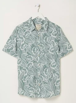 FATFACE Bugle Palm Print Shirt XXL -The Sleek Ward Sales tuc143028351 Green R Z004A