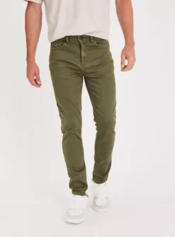 Khaki Skinny Fit Jeans With Stretch 40S -The Sleek Ward Sales tuc143106494 Khaki R Z002A 1