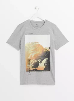 Grey Japanese Wave Art Graphic T-Shirt XXXXL -The Sleek Ward Sales tuc143131681 Grey R Z003A
