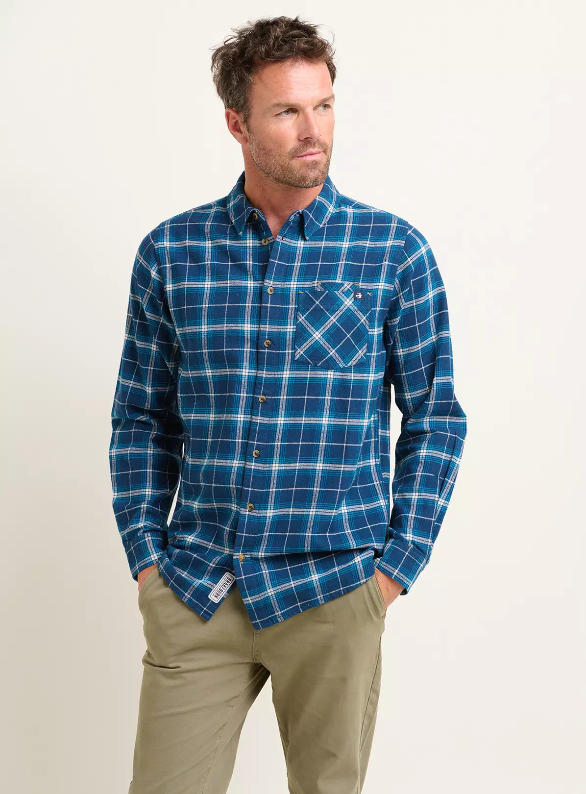 BRAKEBURN Navy Check Shirt XXL 6 BRAKEBURN Navy Check Shirt XXL - Image 4