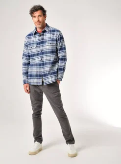 BURGS Oakford Check Shirt S -The Sleek Ward Sales tuc143258287 Navy R Z004A 1