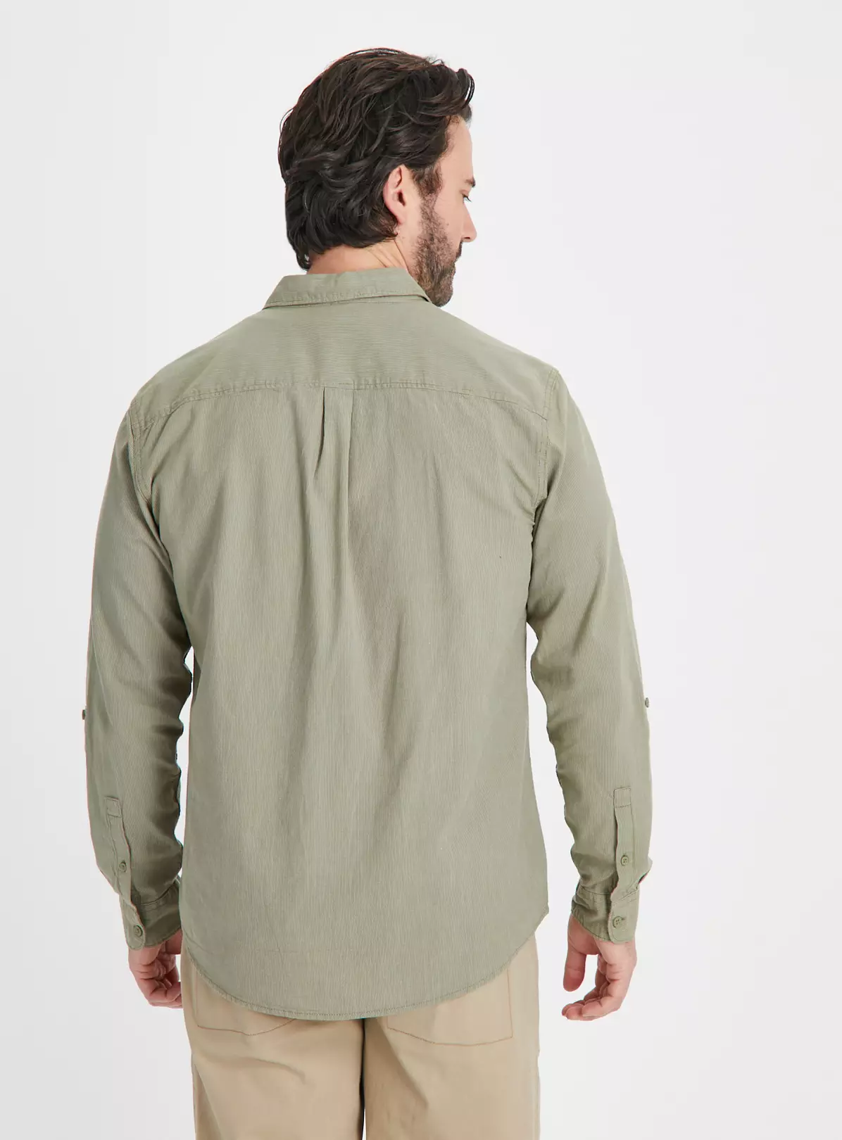 Khaki Roll Sleeve Cotton Shirt XXXL 4 Khaki Roll Sleeve Cotton Shirt XXXL - Image 3