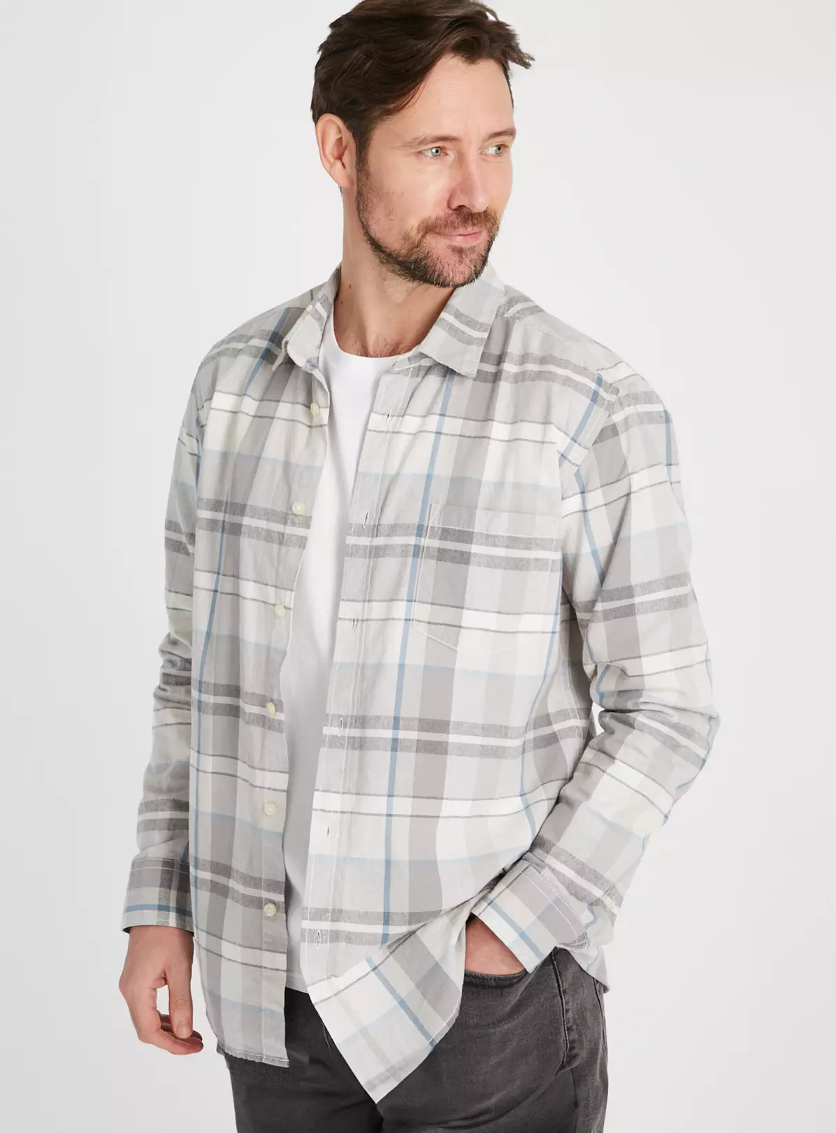 Grey Check Shirt L 4 Grey Check Shirt L - Image 2