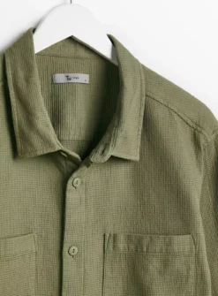 Khaki Waffle Overshirt XXL -The Sleek Ward Sales tuc143350315 Khaki R Z004A