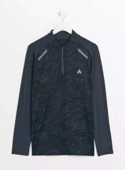 Active Navy Printed Quarter Zip Top XXL -The Sleek Ward Sales tuc143352898 Navy R Z003A