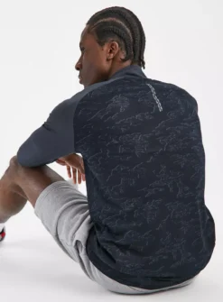 Active Navy Printed Quarter Zip Top XXL -The Sleek Ward Sales tuc143352898 Navy R Z005A