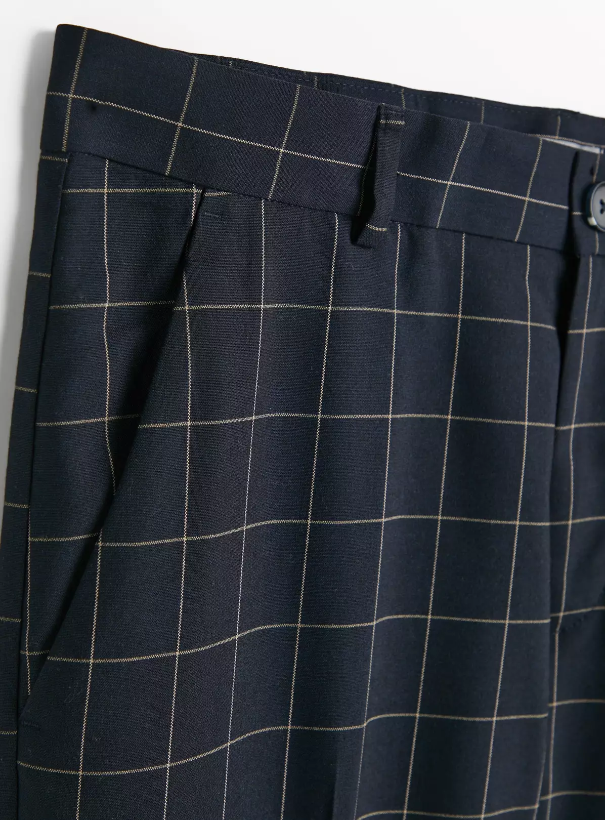 Navy Windowpane Check Trousers 44R 7 Navy Windowpane Check Trousers 44R - Image 5