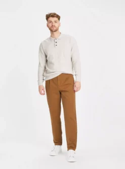 Tan Twill Trousers 40R -The Sleek Ward Sales tuc143388436 Tan R Z002A 1