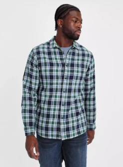 Green & Blue Brushed Check Shirt L -The Sleek Ward Sales tuc143446261 Green R Z001A