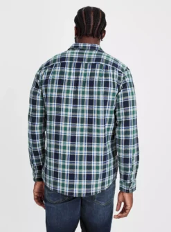 Green & Blue Brushed Check Shirt L -The Sleek Ward Sales tuc143446261 Green R Z005A