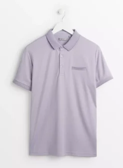 Purple Two Tone Polo Shirt L -The Sleek Ward Sales tuc143519387 Purple R Z003A