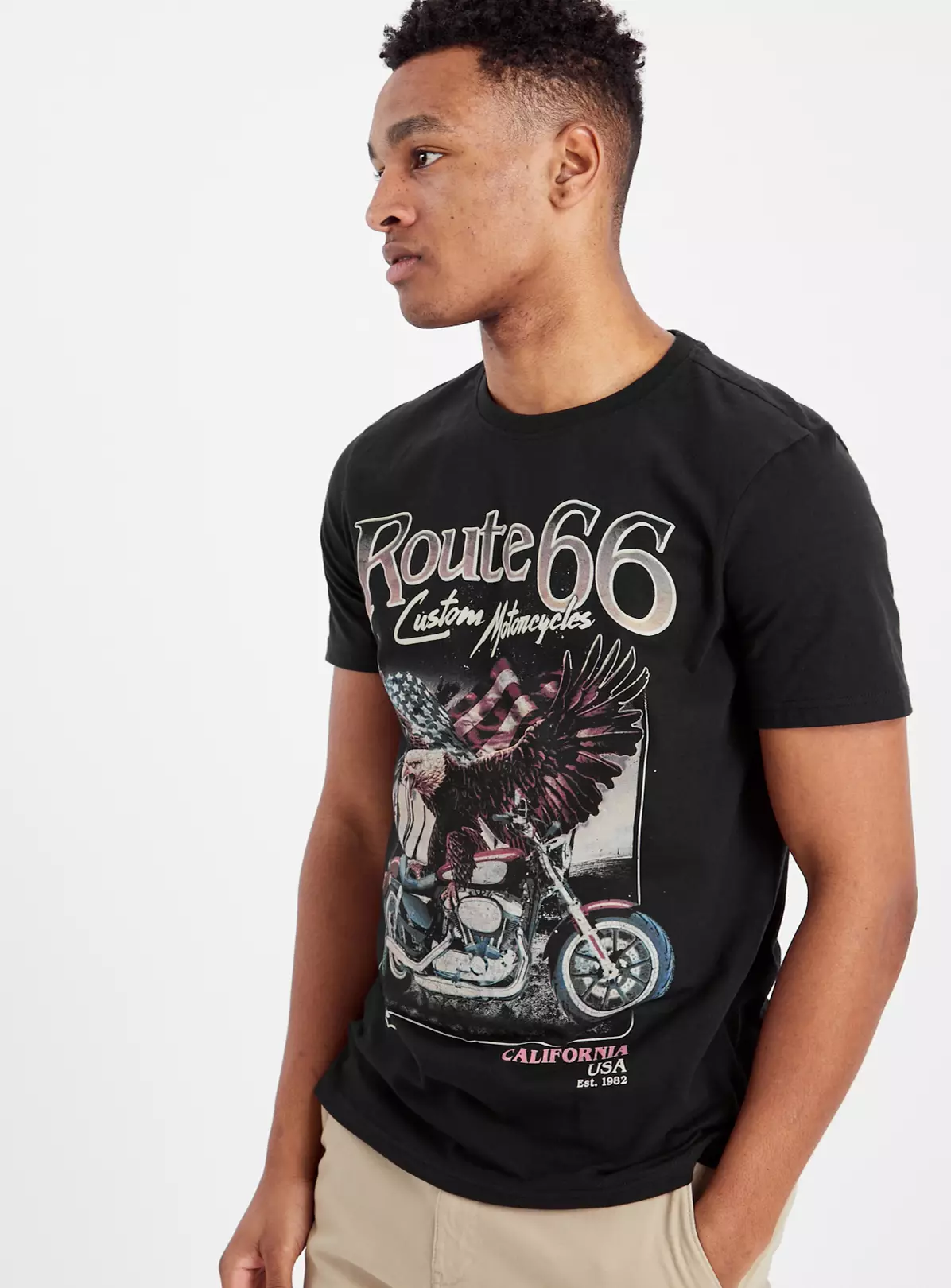 Black Route 66 Graphic T-Shirt M 4 Black Route 66 Graphic T-Shirt M - Image 2