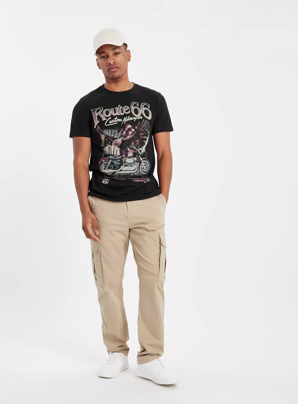 Black Route 66 Graphic T-Shirt M 3 Black Route 66 Graphic T-Shirt M