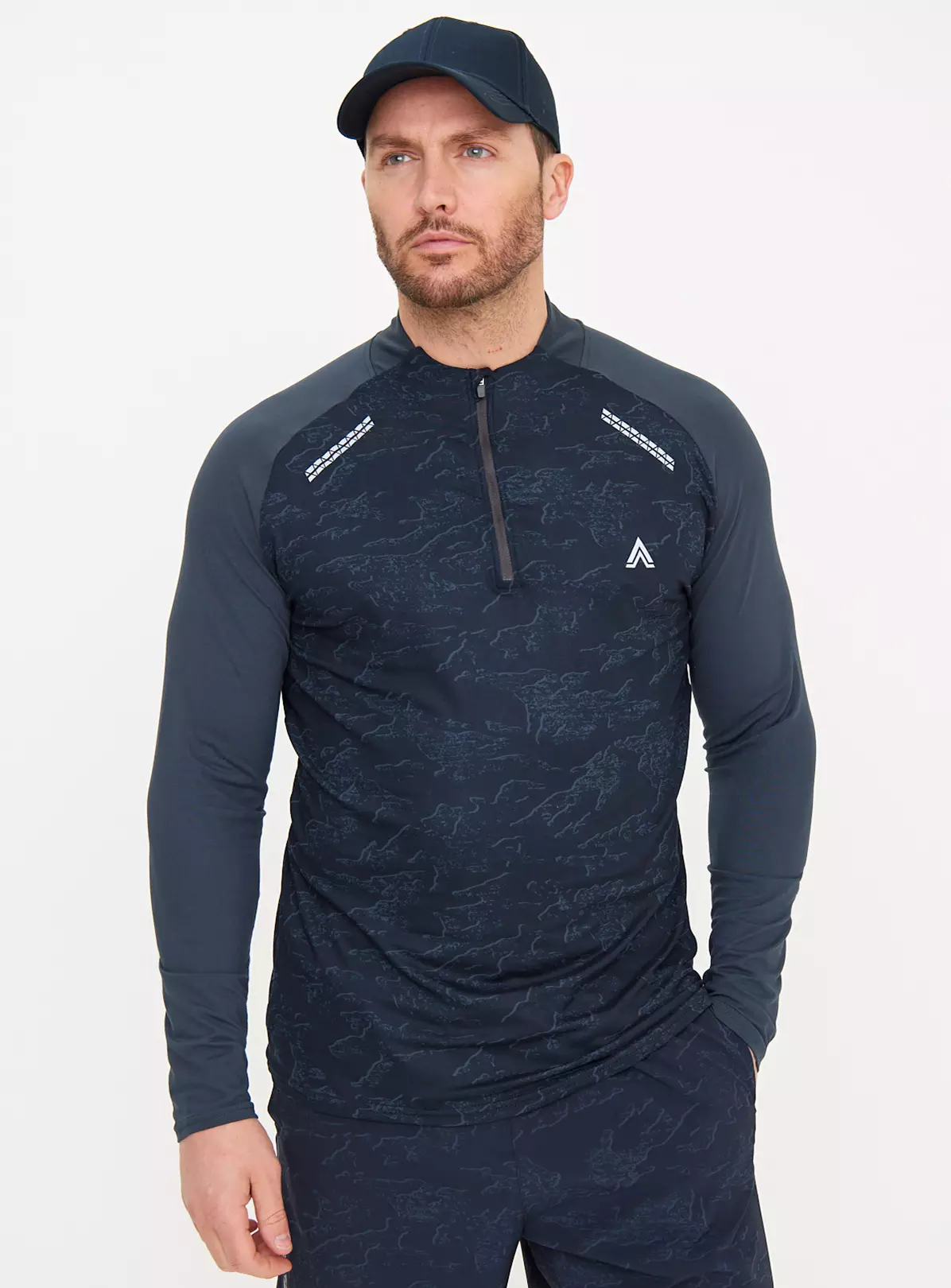 Active Navy Printed Quarter Zip TopXL 5 Active Navy Printed Quarter Zip TopXL - Image 3