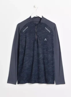 Active Navy Printed Quarter Zip TopXL