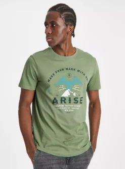 Green Arise Mountain Graphic T-Shirt L -The Sleek Ward Sales tuc143556575 Green R Z001A