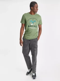 Green Arise Mountain Graphic T-Shirt L -The Sleek Ward Sales tuc143556575 Green R Z002A