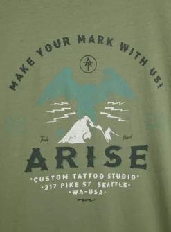 Green Arise Mountain Graphic T-Shirt L -The Sleek Ward Sales tuc143556575 Green R Z004A
