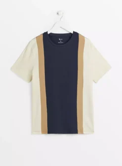 Navy & Stone Colour Block T-Shirt S -The Sleek Ward Sales tuc143573703 Multi20Coloured R Z003A 1