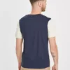 Navy & Stone Colour Block T-Shirt S