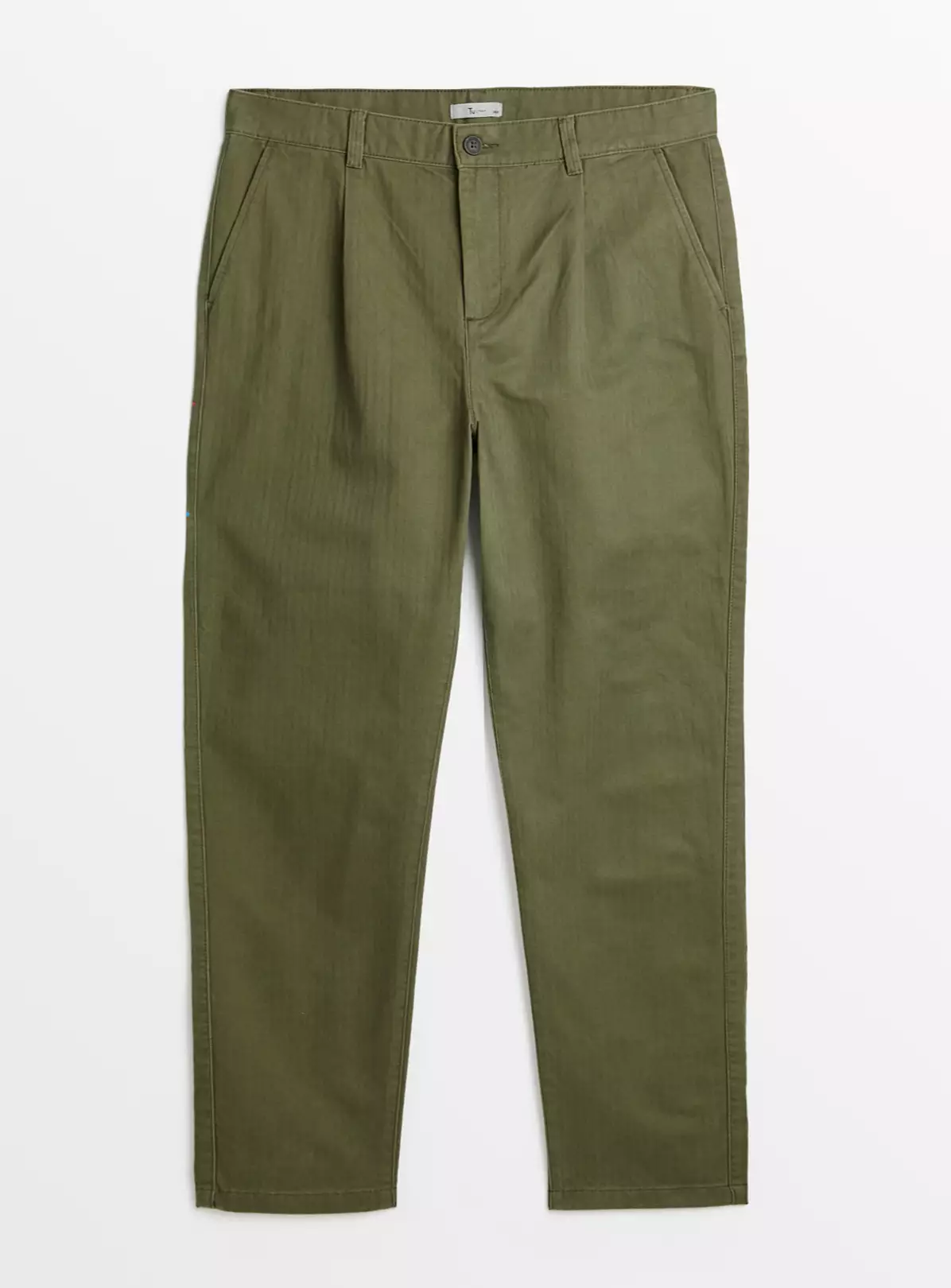 Olive Green Herringbone Trousers 36R 5 Olive Green Herringbone Trousers 36R - Image 3