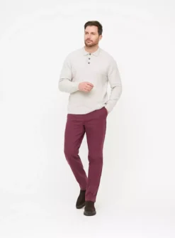 Purple Straight Leg Chino Trousers 30S -The Sleek Ward Sales tuc143586993 Purple R Z002A