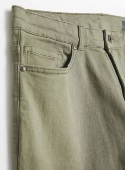 Khaki Dyed Straight Leg Jeans 40S -The Sleek Ward Sales tuc143601831 Khaki R Z004A