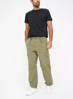 Khaki Loose Fit Cargo Trousers44R -The Sleek Ward Sales tuc143648015 Khaki R Z001A