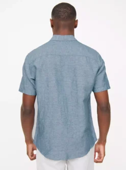 Teal Linen-Rich Shirt S -The Sleek Ward Sales tuc143664390 Teal R Z005A