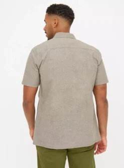 Khaki Chambray Short Sleeve Shirt XXXL