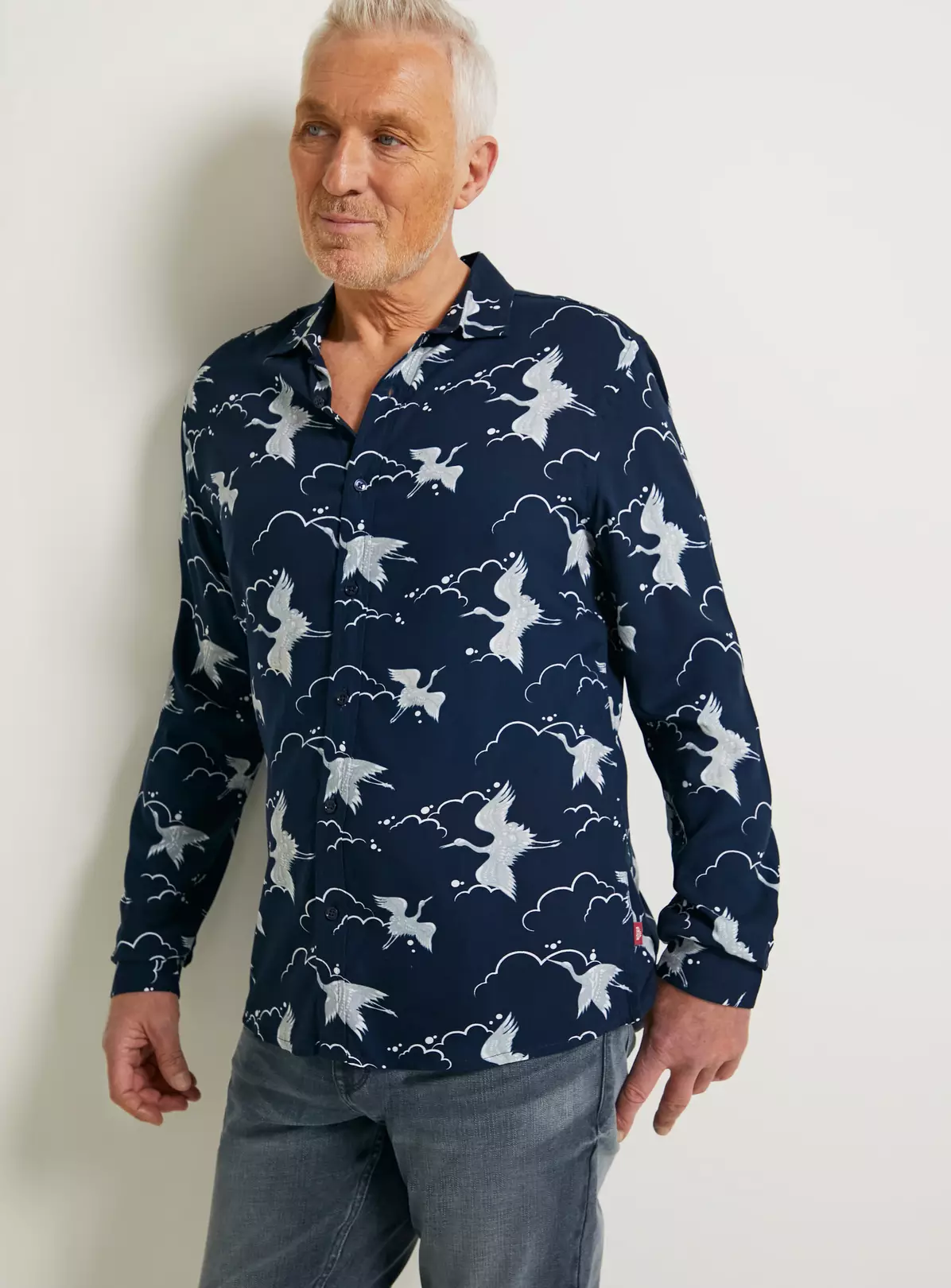 UNION WORKS Navy Bird Printed ShirtXXL 7 UNION WORKS Navy Bird Printed ShirtXXL - Image 5