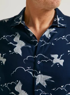 UNION WORKS Navy Bird Printed ShirtXXL 13 UNION WORKS Navy Bird Printed ShirtXXL -The Sleek Ward Sales tuc143689466 Navy R Z003A