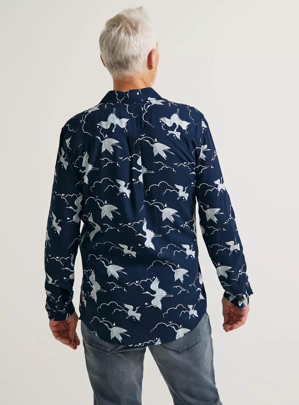 UNION WORKS Navy Bird Printed ShirtXXL 4 UNION WORKS Navy Bird Printed ShirtXXL - Image 2