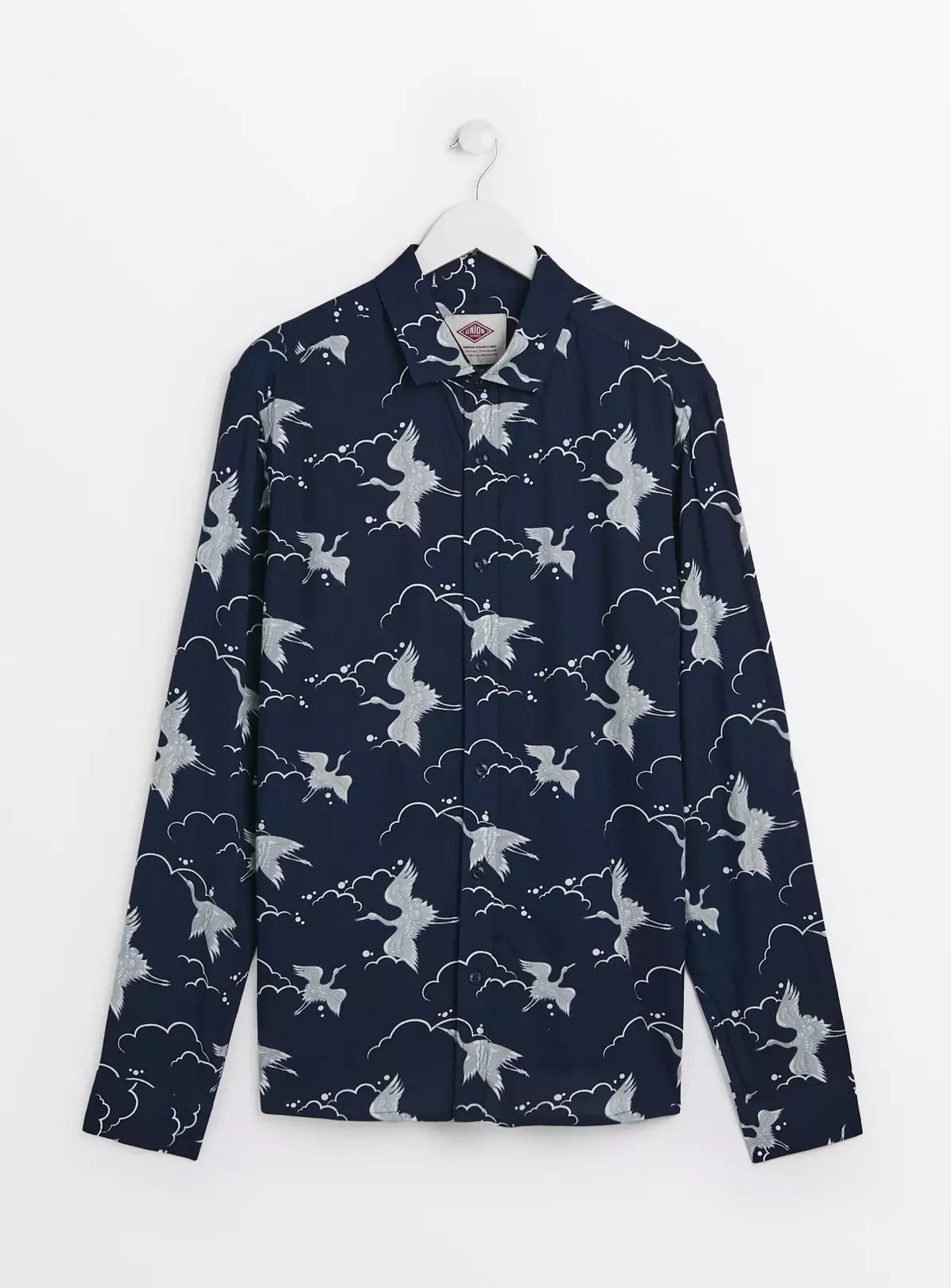UNION WORKS Navy Bird Printed ShirtXXL 6 UNION WORKS Navy Bird Printed ShirtXXL - Image 4