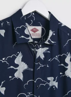 UNION WORKS Navy Bird Printed ShirtXXL 10 UNION WORKS Navy Bird Printed ShirtXXL -The Sleek Ward Sales tuc143689466 Navy R Z006A