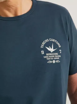 UNION WORKS Navy Japanese Back Print T-ShirtL -The Sleek Ward Sales tuc143689693 Navy R Z003A 1