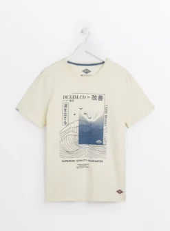 UNION WORKS White Japanese Wave Graphic T-Shirt M -The Sleek Ward Sales tuc143689829 Cream R Z005A